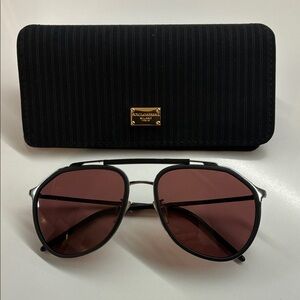 Dolce & Gabbana Black Frame Sunglasses with Brown Lenses